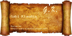 Gabl Klaudia névjegykártya